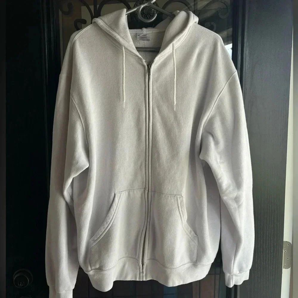 White XL soffe basic zip up